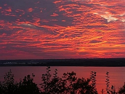 Sunset at 22 Harbor View Dr. in Stockton Springs, Maine