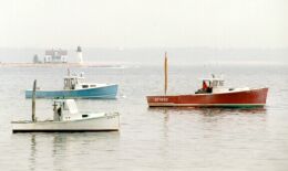 3 Lobsterboats on the Coast of Maine - Fishing for Maine Lobsters 