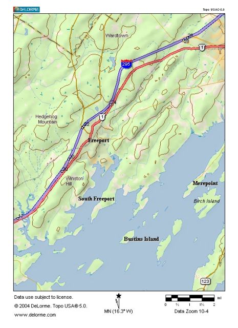 Map of Freeport Maine