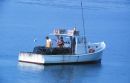 Lobster Boat Fishing for Maine Lobster on the Coast of Maine