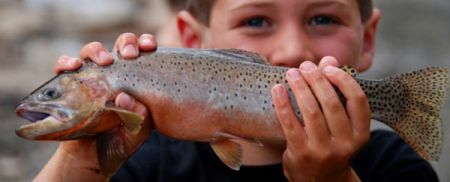 Kid with Fish - Fishing in Maine