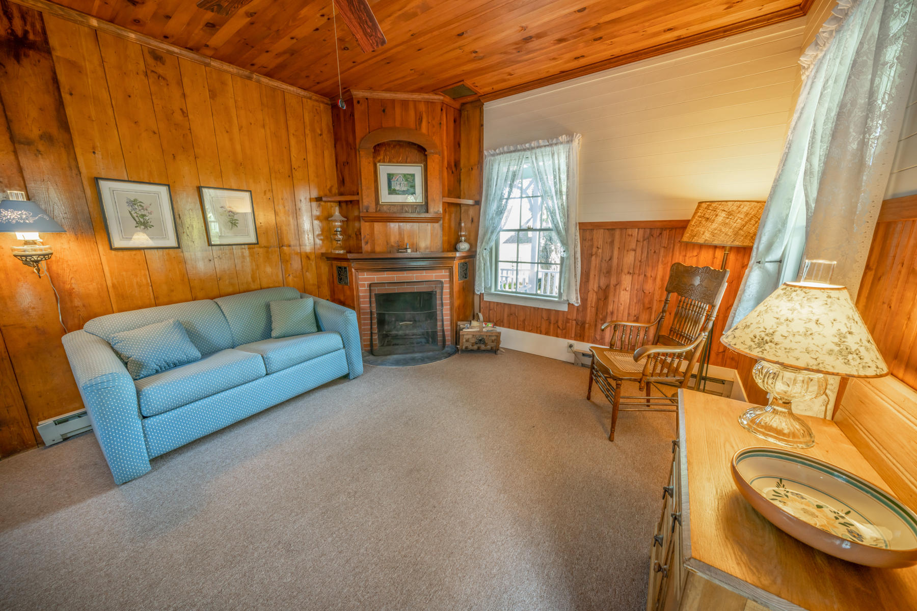 Living Room in Victorian Cottagr - Penobscot Bay Ocean Views