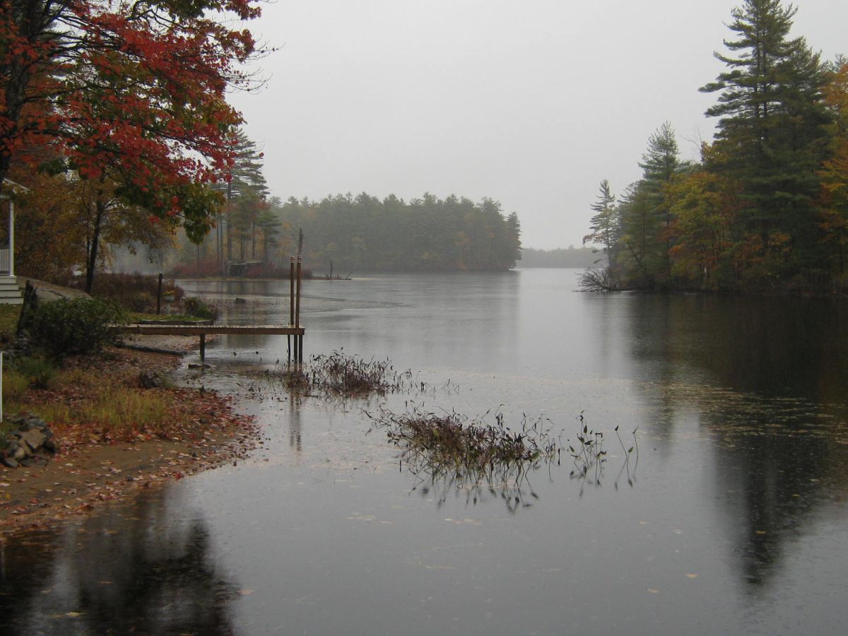 Fall Waterfront Deckside View in Maine