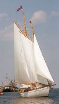 Maine windjammer on the coast of maine